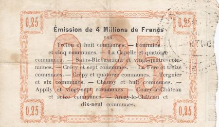 France 25 Centimes Fourmies Ville - 1915