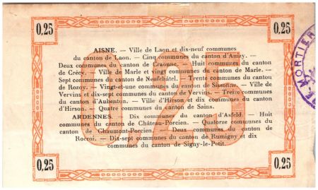 France 25 Centimes Laon Régional - 16ème série - 1915