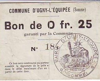 France 25 Centimes Ugny-L\'equipee