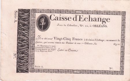 France 25 Francs Caisse d\'échange de Orléans - An 10 - non émis