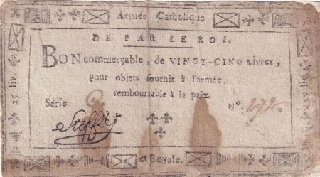 France 25 Livres - Bon de Maulevrier dit Bon de Stofflet - 1794