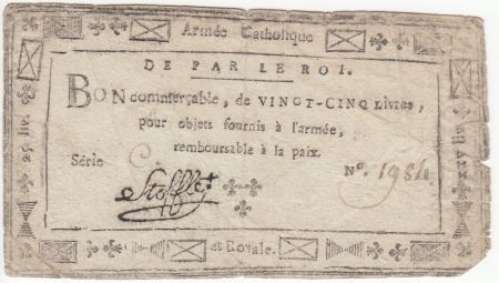 France 25 Livres Bon de Maulevrier dit Bon de Stofflet - 1794