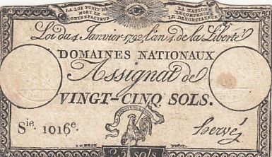 France 25 Sols - Coq - 04-01-1792 - Sign. Hervé - Série 1016
