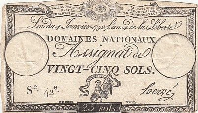 France 25 Sols - Coq - 04-01-1792 - Sign. Hervé - Série 42
