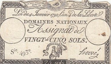 France 25 Sols - Coq - 04-01-1792 - Sign. Hervé - Série 493