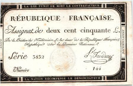 France 250 Livres 7 Vendemiaire An II - 28.9.1793 - Ls Froidure
