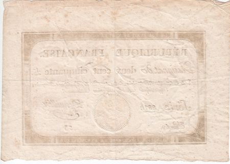 France 250 Livres 7 Vendemiaire An II - 28.9.1793 - Sign.  Descuiller - TTB
