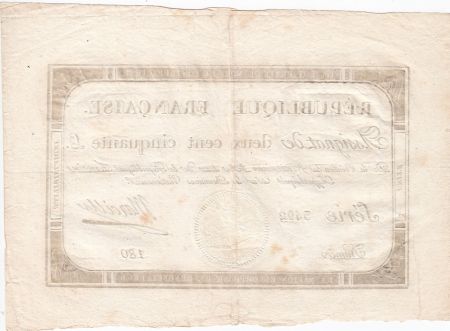 France 250 Livres 7 Vendemiaire An II - 28.9.1793 - Sign.  Marcilly - TTB