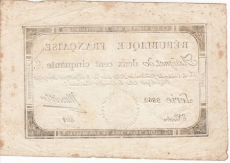 France 250 Livres 7 Vendemiaire An II - 28.9.1793 - Sign. Marcilly