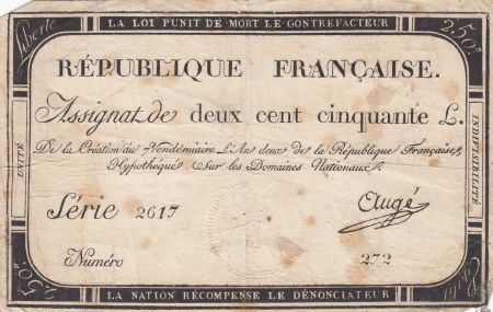 France 250 Livres An 2 - 1793  - Série 2617