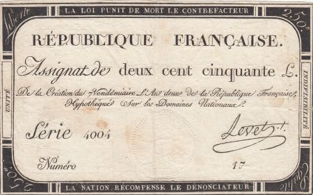 France 250 Livres An 2 - 1793  - Série 4004