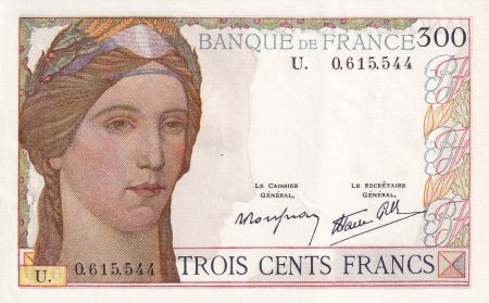 France 300 Francs - Cérès et Mercure - 1939 - Lettre U - F.29.03