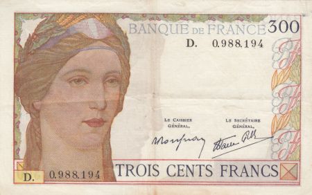 France 300 Francs Cérès et Mercure - 06-10-1938 - D.0988.194 - TTB