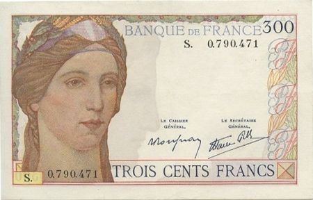 France 300 Francs Cérès et Mercure - 1939 - S.0790.471