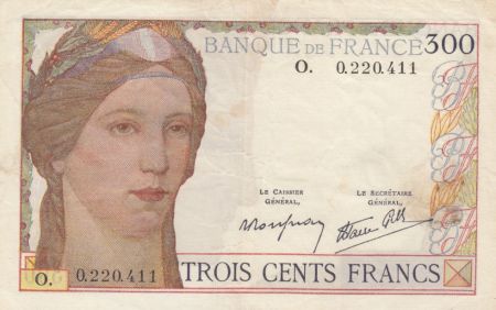 France 300 Francs Cérès et Mercure - 1939 Série O