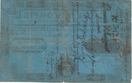 France 300 Livres Caisse Escompte 1776-90 - Papier bleu