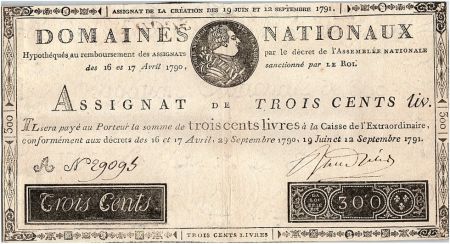 France 300 Livres Louis XVI - 19 Juin et 12 Sept. 1791