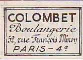 France 35 Centimes Paris Boulangerie Colombet