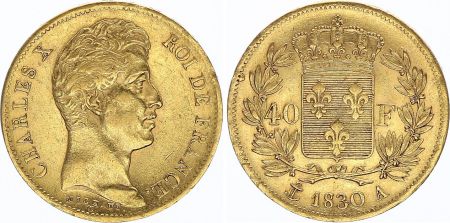 France 40 Francs Charles X - 1830 A Paris - OR