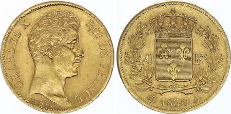 France 40 Francs Charles X - 1830 A Paris - OR