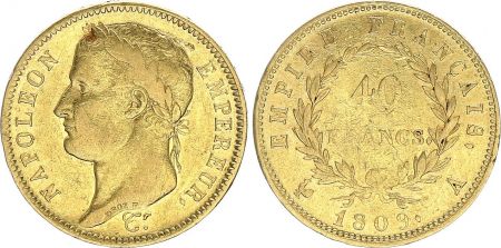 France 40 Francs Napoléon I Empereur - 1809 A Paris - Or