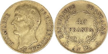 France 40 Francs Napoleon Ier Consul - An 12 A Paris - Or