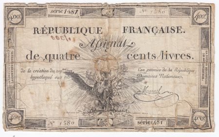 France 400 Livres 21-11-1792 - Sign. Manuel Série 1481 - PTB