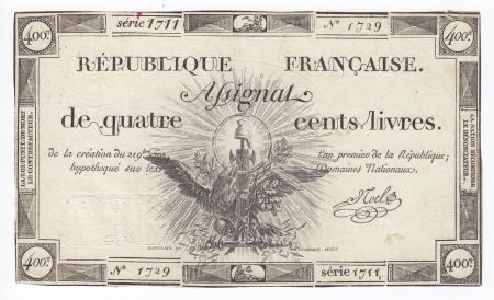 France 400 Livres 21-11-1792 - Sign. Noel Série 1711 - TTB