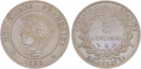 France 5 Centimes Cérès - Troisième République - 1893 A