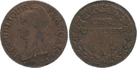 France 5 Centimes Dupré - Directoire - An 7 A Paris (1799)