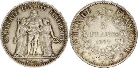France 5 Francs  - Hercule - IIIeme République - 1877 A Paris