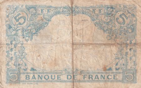 France 5 Francs - Bleu - 05-02-1913 - Série Y.1663 - F.02.14