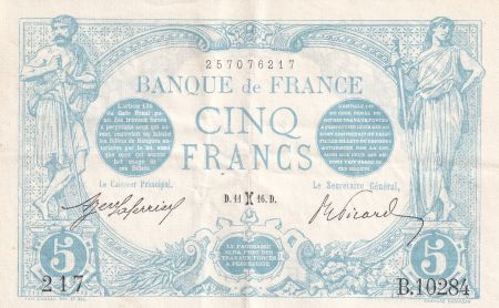 France 5 Francs - Bleu - 11-02-1916 - Série B.10284 - F.02.36