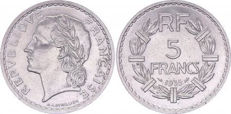 France 5 Francs,  Lavrillier - 1935  Gad 760