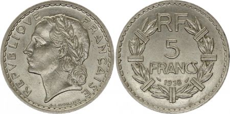 France 5 Francs - Lavrillier - 1938