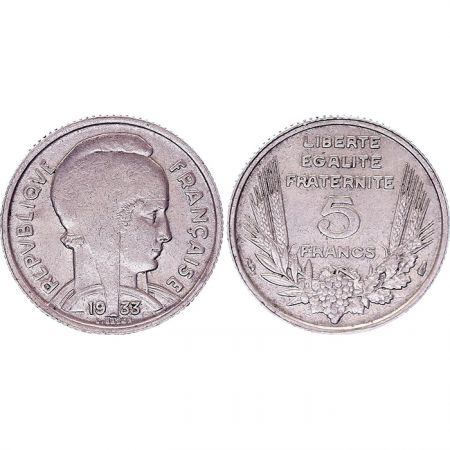 France 5 Francs - Type Bazor - France 1933 (EC)