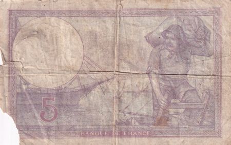 France 5 Francs - Violet - 02-08-1922 - Série L.9422 - F.03.06