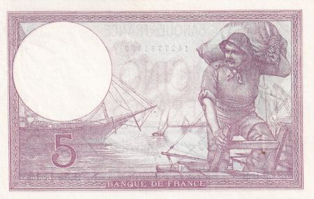 France 5 Francs - Violet - 03-08-1933 - Série B.57111 - F.03.17