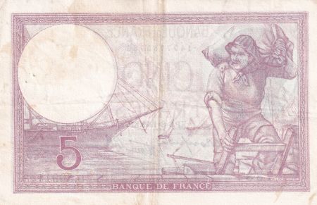 France 5 Francs - Violet - 03-08-1939 - Série D.59911 - F.04.04