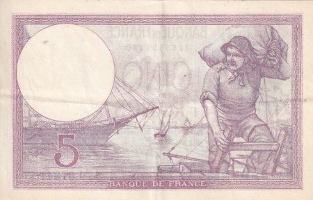 France 5 Francs - Violet - 15-12-1932 - Série J.51341 - F.03.16