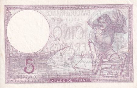 France 5 Francs - Violet - 26-10-1939 - Série X.65406 - SUP- F.04.13