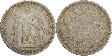 France 5 Francs  Hercule - III e République - 1872 A Paris