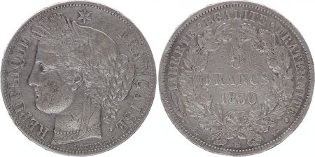 France 5 Francs, Hercule II e République -1850 BB Strasbourg