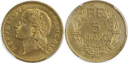 France 5 Francs, PCGS MS62 Lavrillier - 1940 - PCGS MS 62