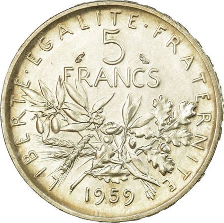 France 5 Francs Argent 1959 France - Semeuse Essai