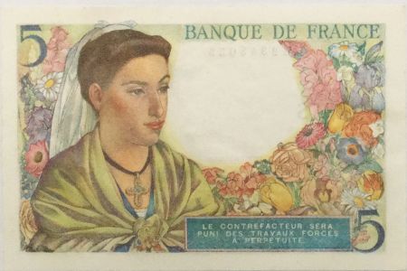 France 5 Francs Berger - 02-06-1943 Série T.8 - SUP+