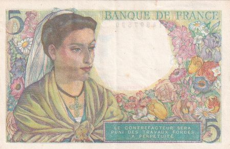 France 5 Francs Berger - 05-04-1945 - Série Z.126