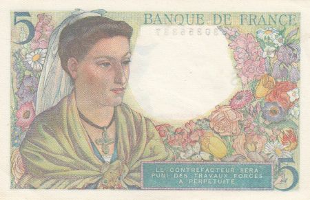 France 5 Francs Berger - 05-04-1945 Série D.133
