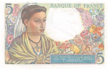 France 5 Francs Berger - 05-04-1945 Série W.136 - NEUF