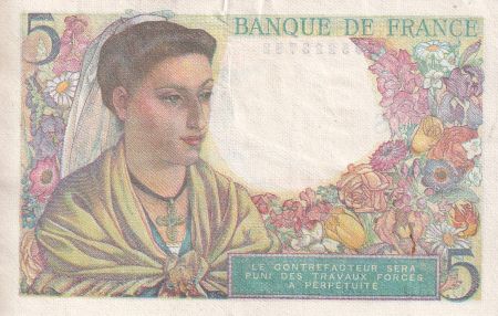 France 5 Francs Berger - 30-10-1947 - Série C.159 - F.05.07a